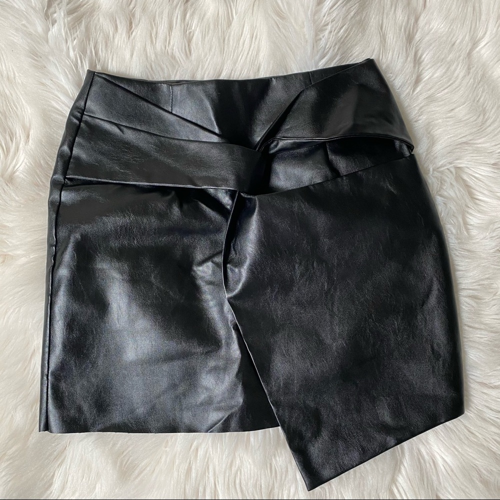 Lalavon faux leather mini skirt